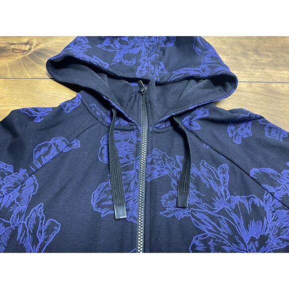 Athleta Triumph Activewear Hooded Sweatshirt Hoodie Zipper Purple/Black Size M - Picture 3 of 15